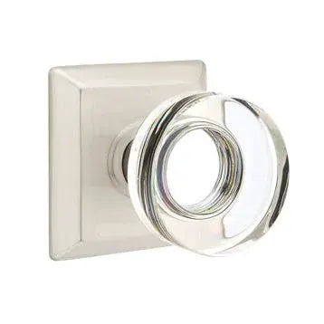 Emtek Modern Disc Glass Door Knob with Quincy Rose by Emtek