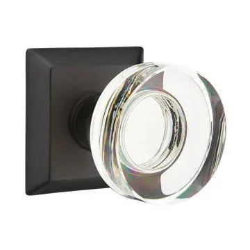 Emtek Modern Disc Glass Door Knob with Quincy Rose by Emtek