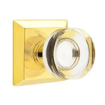 Emtek Modern Disc Glass Door Knob with Quincy Rose by Emtek