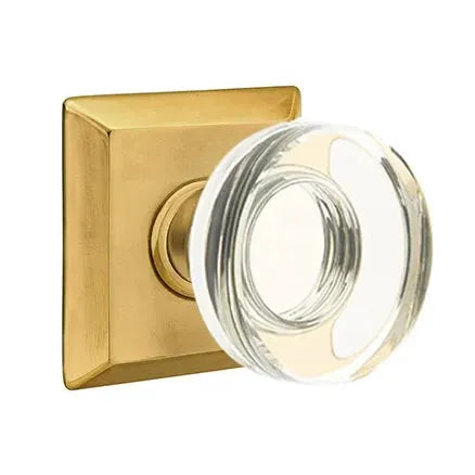 Emtek Modern Disc Glass Door Knob with Quincy Rose by Emtek