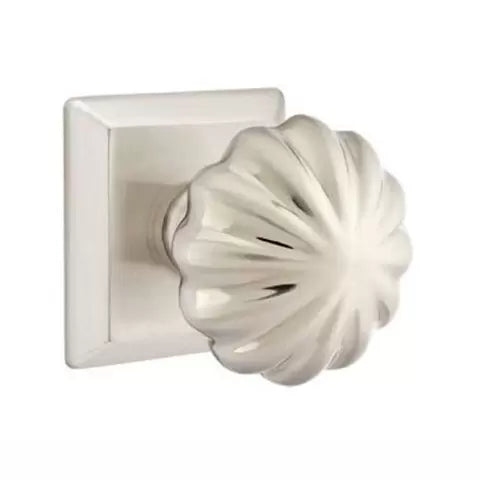 Emtek Melon Door Knob with Quincy Rose by Emtek