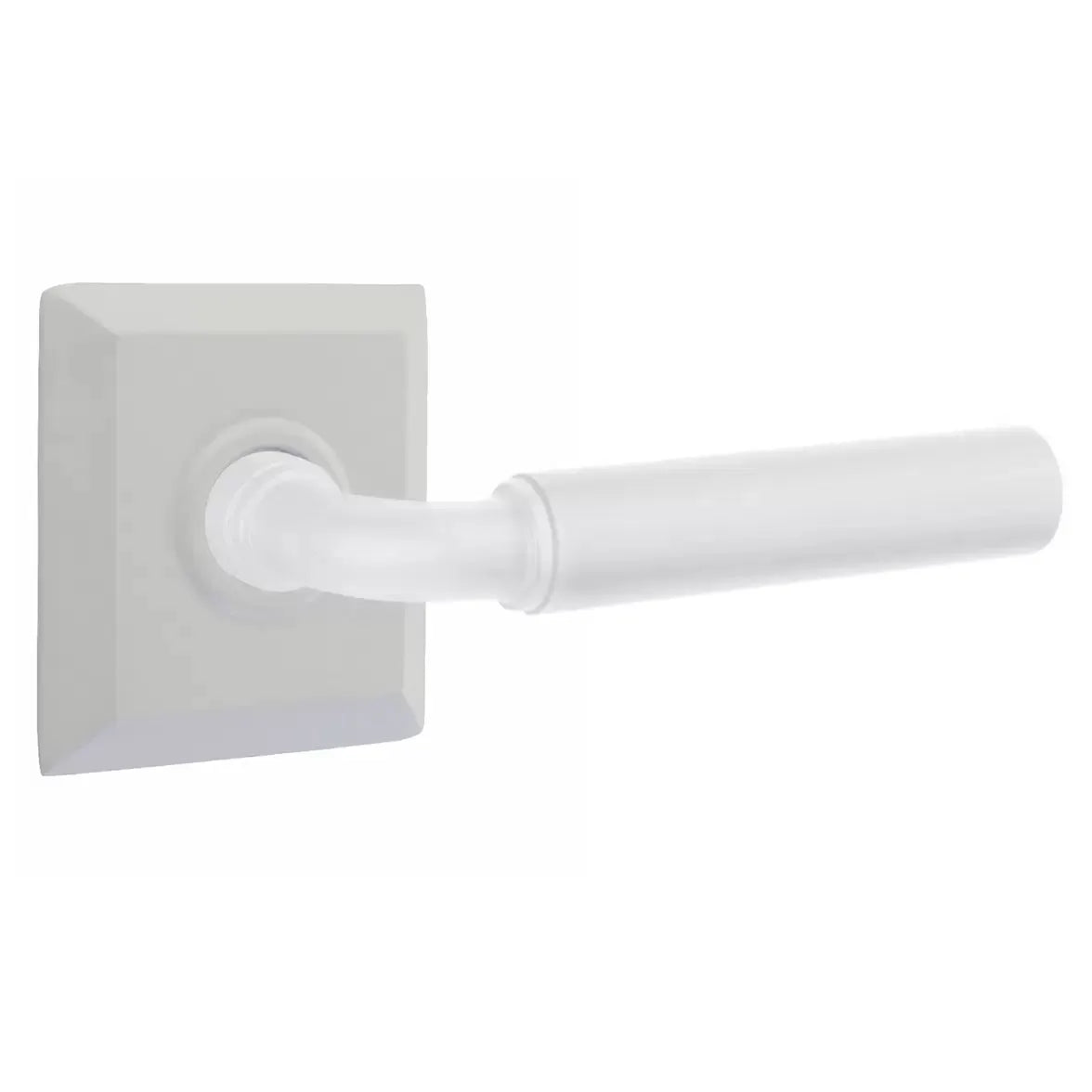 Emtek Smooth Lever with R-Bar Stem and Quincy Rose by Emtek