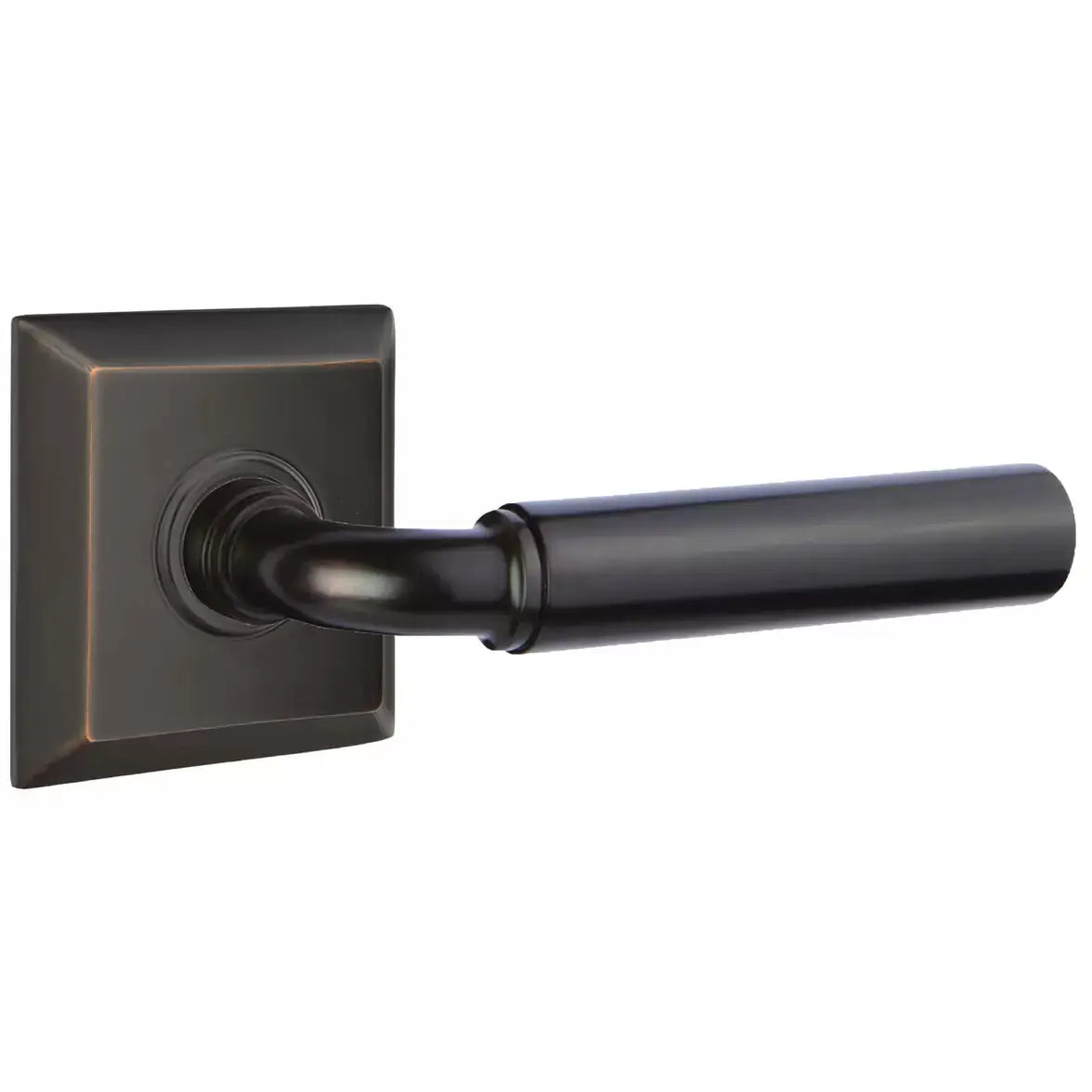 Emtek Smooth Lever with R-Bar Stem and Quincy Rose by Emtek