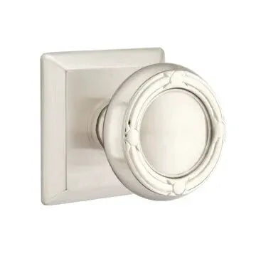 Emtek Ribbon and Reed Knob with Quincy Rose by Emtek