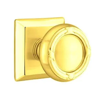 Emtek Ribbon and Reed Knob with Quincy Rose by Emtek