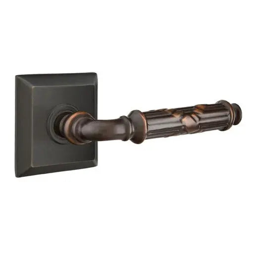 Emtek Ribbon and Reed Lever with Quincy Rose by Emtek