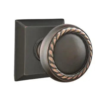 Emtek Rope Knob with Quincy Rose by Emtek