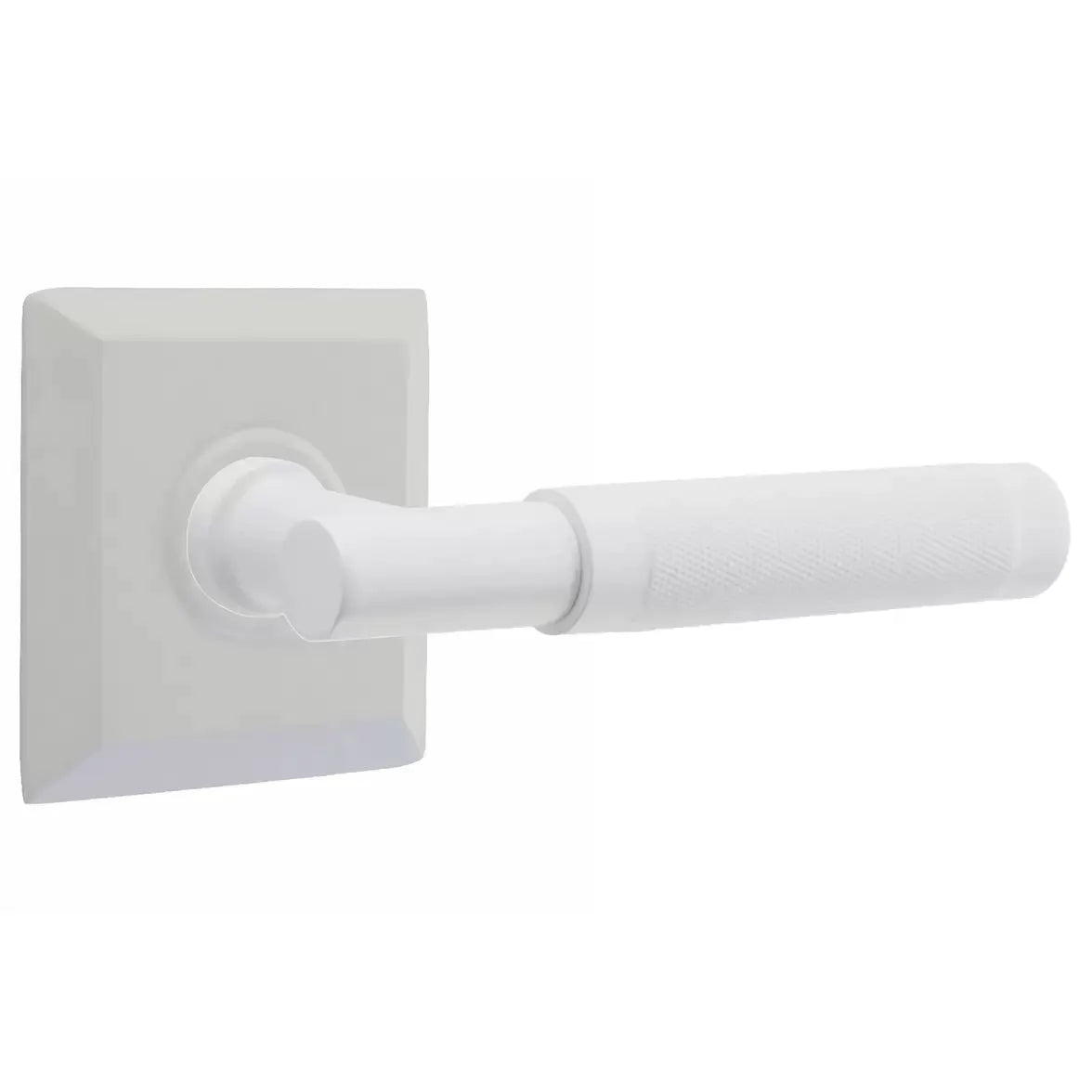 Emtek Knurled Lever with T-Bar Stem and Quincy Rose by Emtek