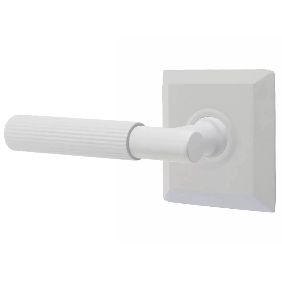 Emtek Straight Knurled Lever with T-Bar Stem and Quincy Rose by Emtek