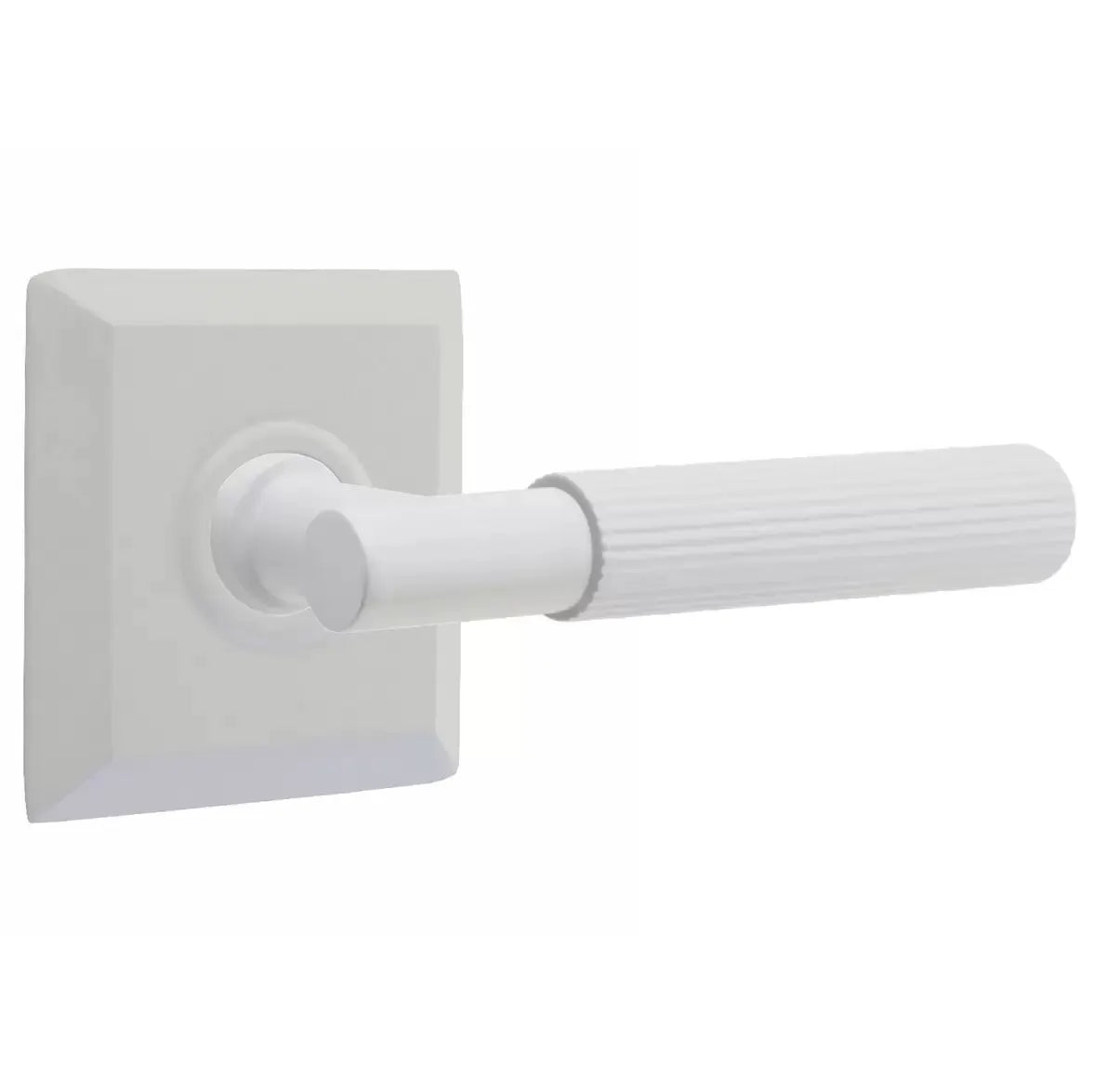 Emtek Straight Knurled Lever with T-Bar Stem and Quincy Rose by Emtek