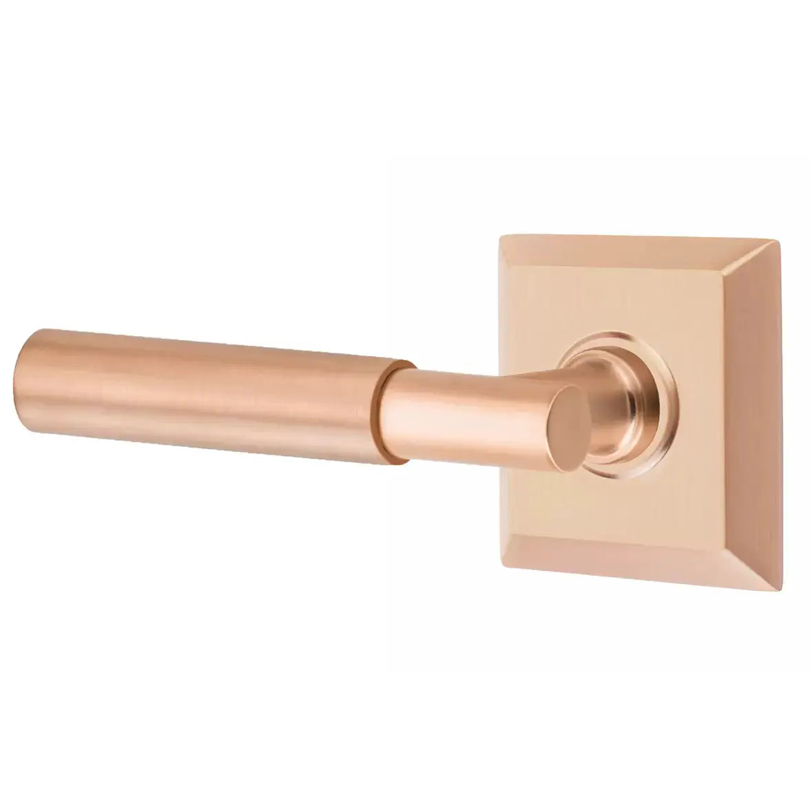 Emtek Smooth Lever with T-Bar Stem and Quincy Rose by Emtek
