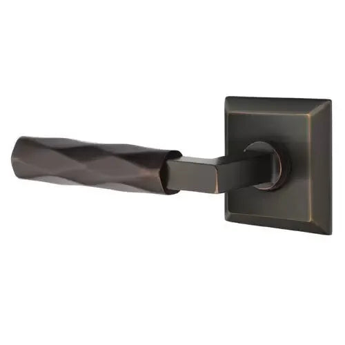 Emtek Tribeca Lever with L-Square Stem and Quincy Rose by Emtek