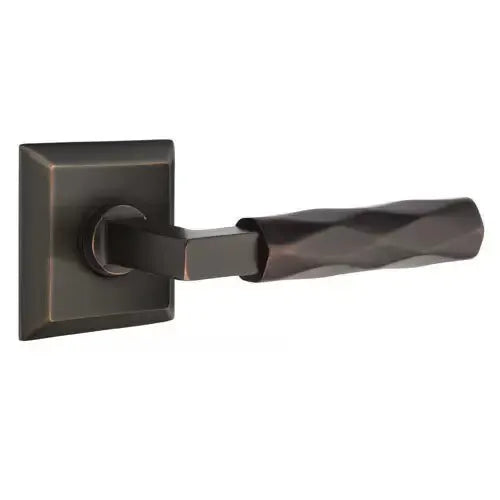 Emtek Tribeca Lever with L-Square Stem and Quincy Rose by Emtek