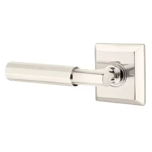 Emtek Faceted Lever with T-Bar Stem and Quincy Rose by Emtek