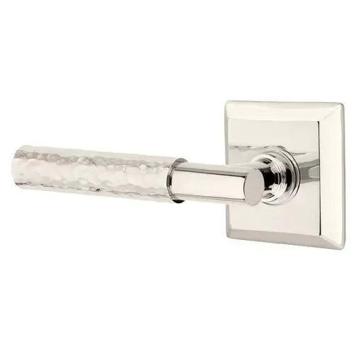 Emtek Hammered Lever with T-Bar Stem and Quincy Rose by Emtek