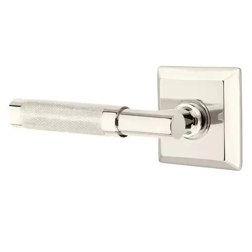 Emtek Knurled Lever with T-Bar Stem and Quincy Rose by Emtek