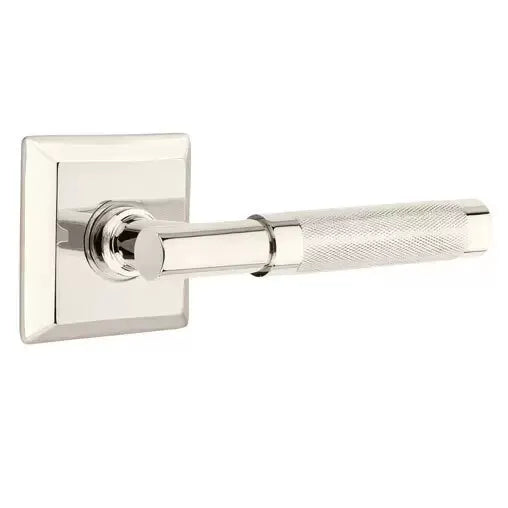 Emtek Knurled Lever with T-Bar Stem and Quincy Rose by Emtek