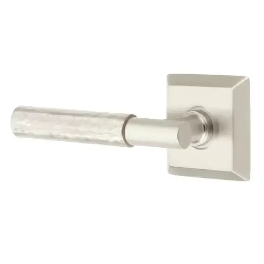 Emtek Hammered Lever with T-Bar Stem and Quincy Rose by Emtek
