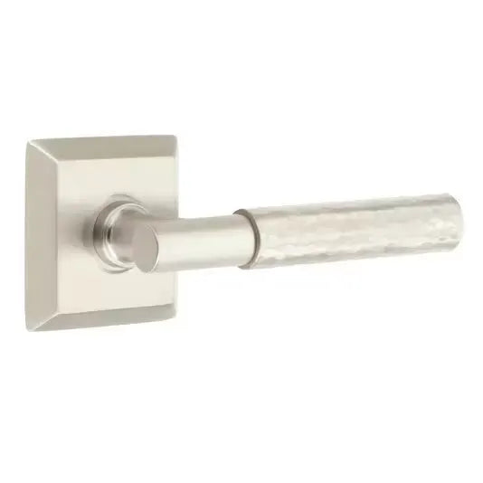 Emtek Hammered Lever with T-Bar Stem and Quincy Rose by Emtek