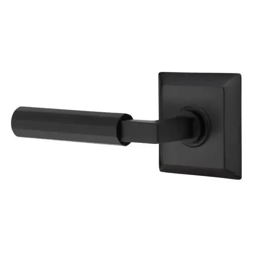 Emtek Faceted Lever with L-Square Stem and Quincy Rose by Emtek