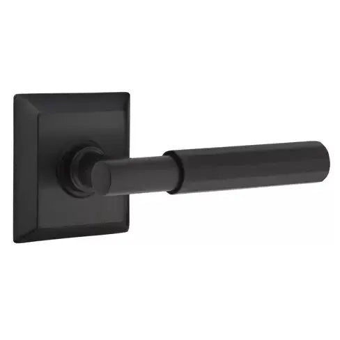 Emtek Faceted Lever with T-Bar Stem and Quincy Rose by Emtek
