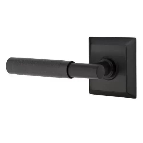 Emtek Knurled Lever with T-Bar Stem and Quincy Rose by Emtek