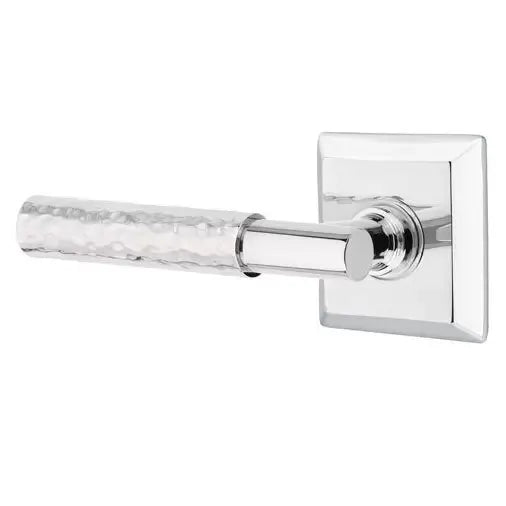 Emtek Hammered Lever with T-Bar Stem and Quincy Rose by Emtek