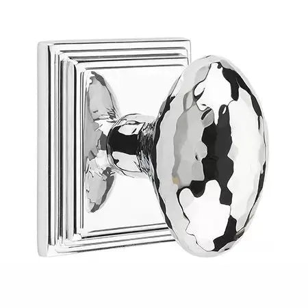 Emtek Modern Hammered Egg Door Knob with Wilshire Rose by Emtek