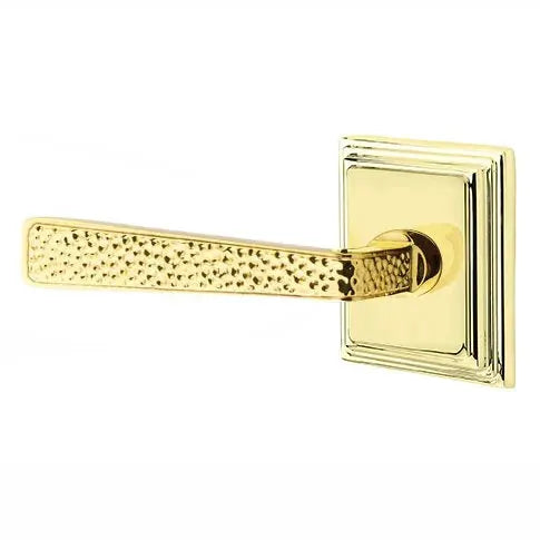 Emtek Hammered Door Lever with Wilshire Rose by Emtek