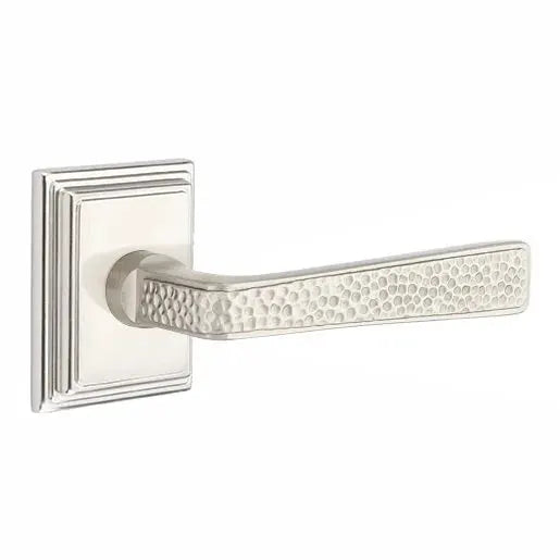 Emtek Hammered Door Lever with Wilshire Rose by Emtek