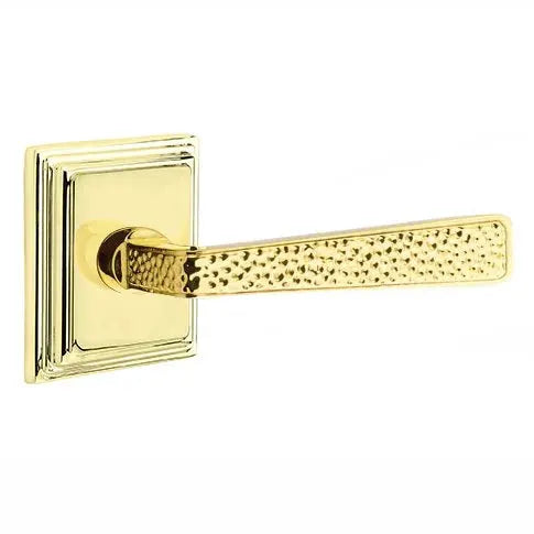 Emtek Hammered Door Lever with Wilshire Rose by Emtek