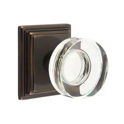 Emtek Modern Disc Glass Door Knob with Wilshire Rose by Emtek