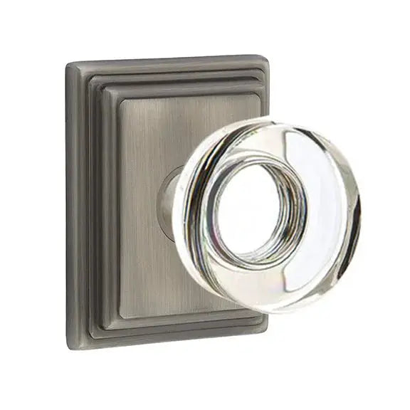 Emtek Modern Disc Glass Door Knob with Wilshire Rose by Emtek