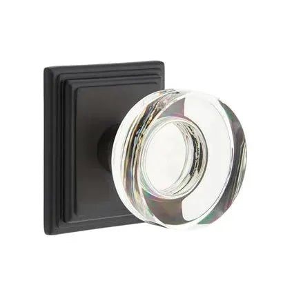 Emtek Modern Disc Glass Door Knob with Wilshire Rose by Emtek