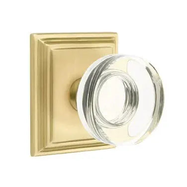 Emtek Modern Disc Glass Door Knob with Wilshire Rose by Emtek