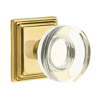 Emtek Modern Disc Glass Door Knob with Wilshire Rose by Emtek