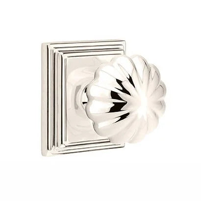 Emtek Melon Door Knob with Wilshire Rose by Emtek