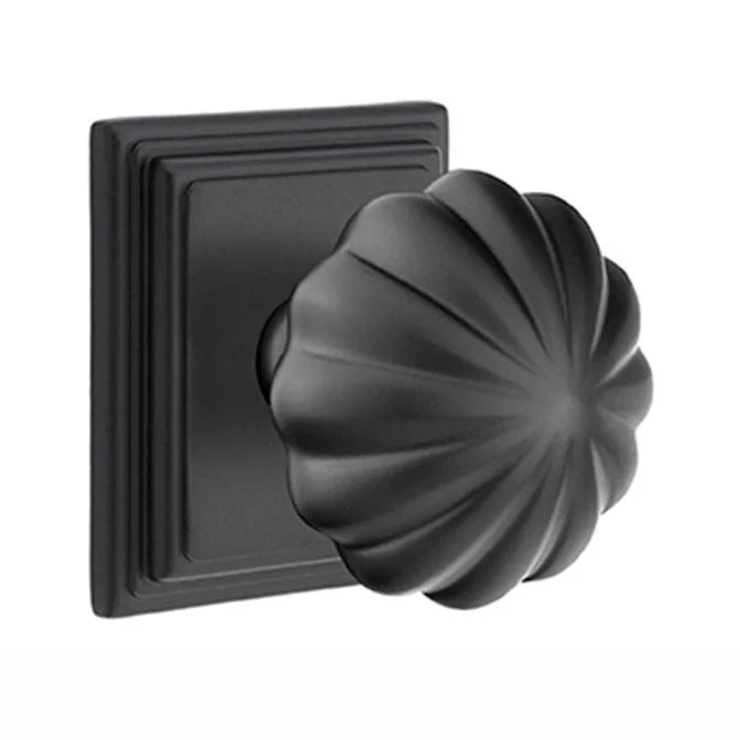 Emtek Melon Door Knob with Wilshire Rose by Emtek