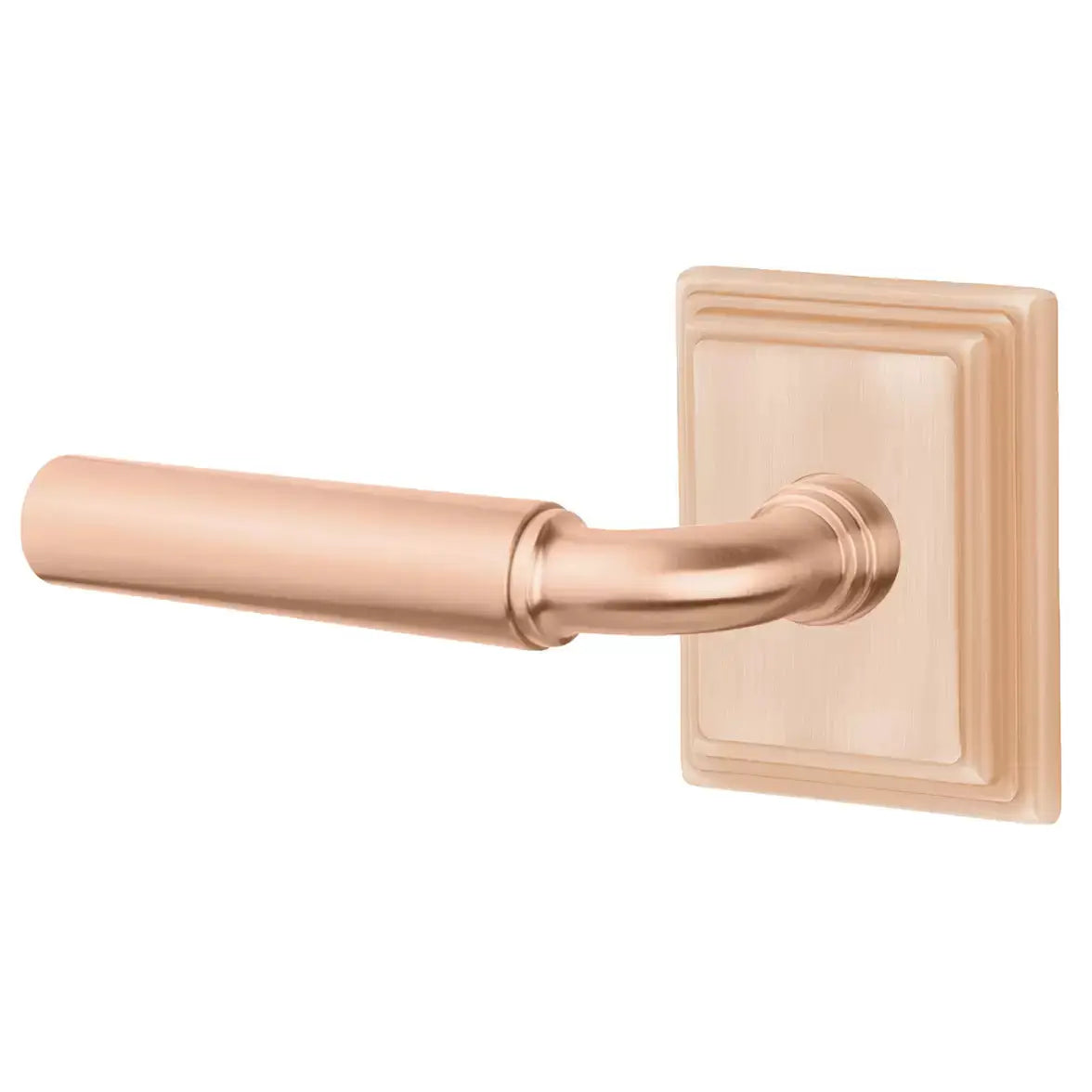 Emtek Smooth Lever with R-Bar Stem and Wilshire Rose by Emtek