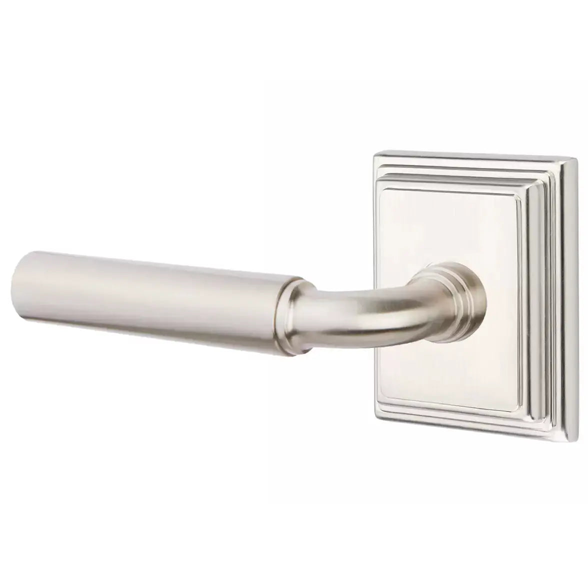 Emtek Smooth Lever with R-Bar Stem and Wilshire Rose by Emtek
