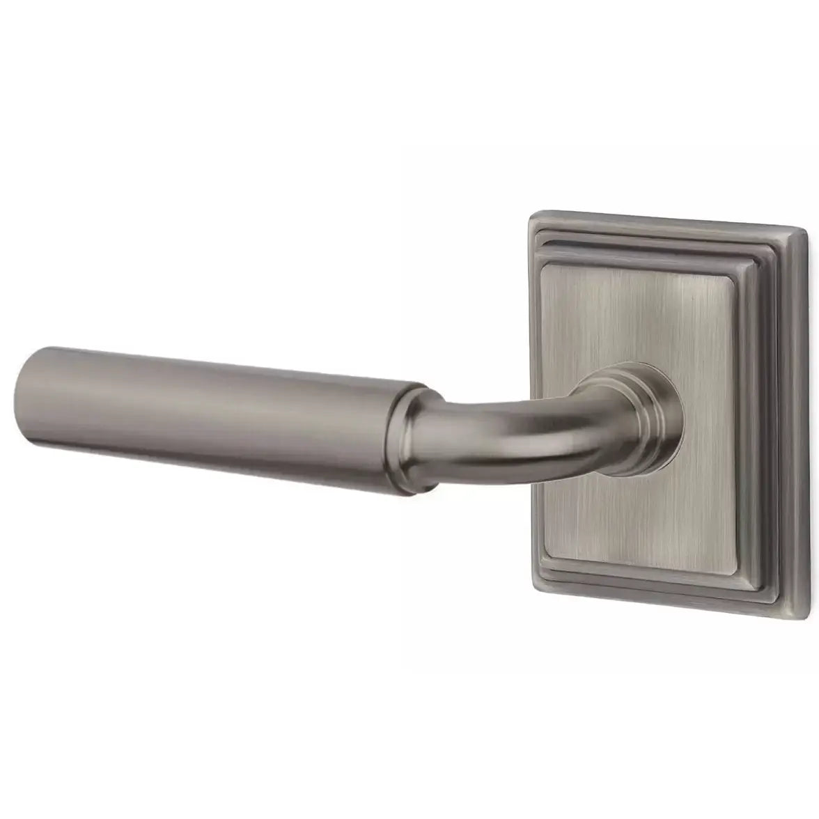 Emtek Smooth Lever with R-Bar Stem and Wilshire Rose by Emtek