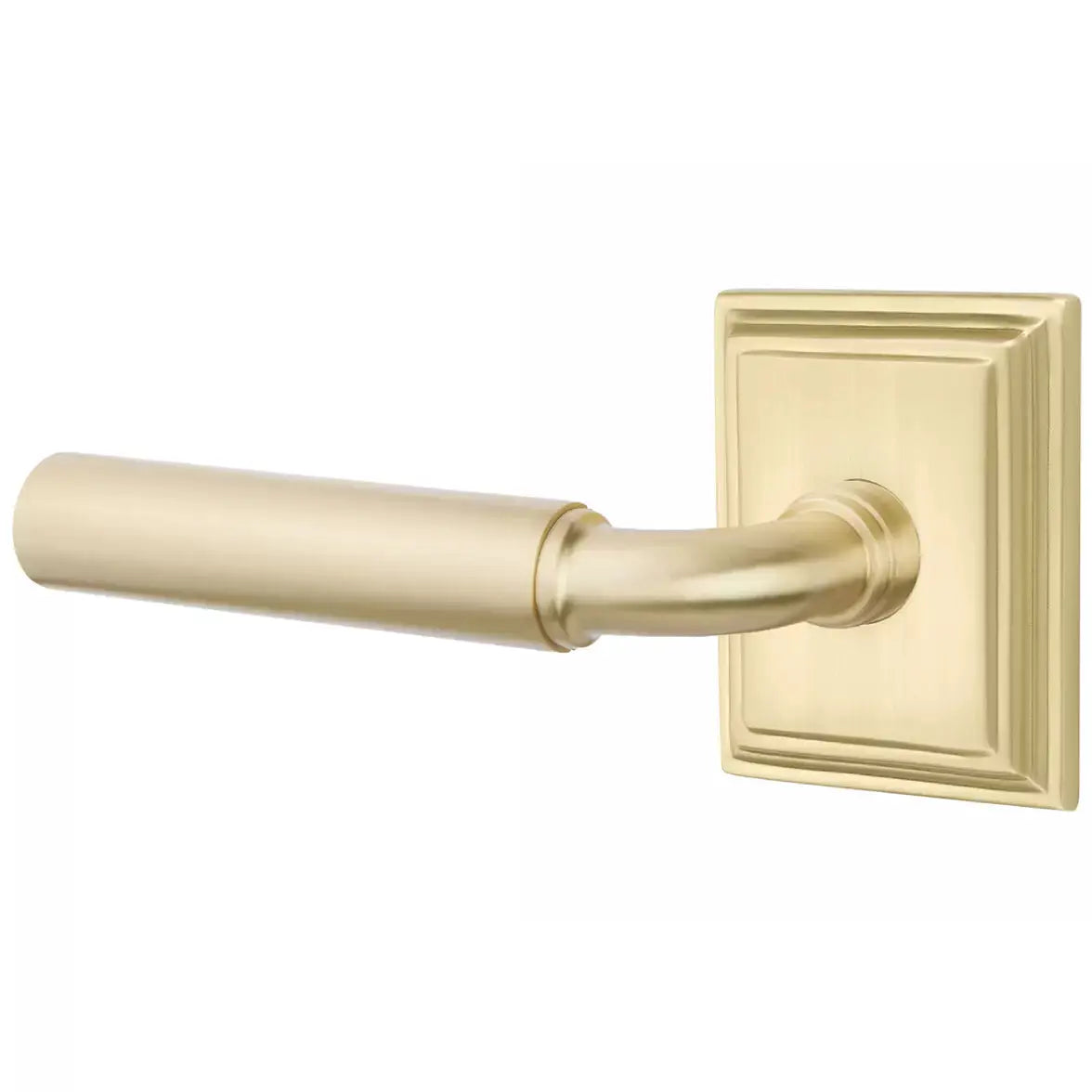 Emtek Smooth Lever with R-Bar Stem and Wilshire Rose by Emtek