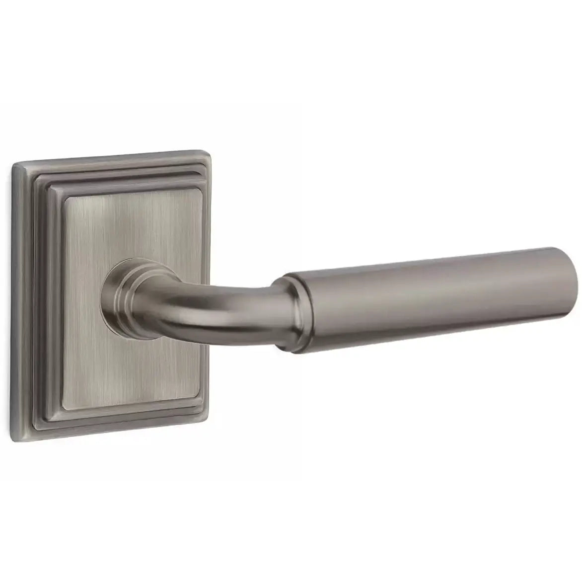 Emtek Smooth Lever with R-Bar Stem and Wilshire Rose by Emtek