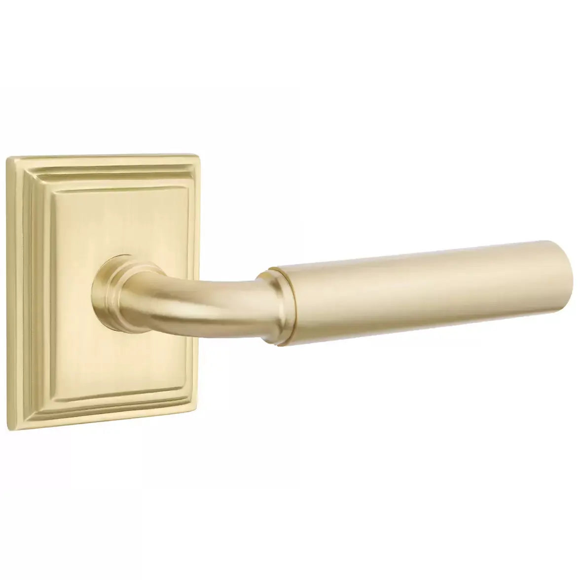 Emtek Smooth Lever with R-Bar Stem and Wilshire Rose by Emtek