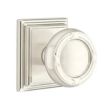Emtek Ribbon and Reed Knob with Wilshire Rose by Emtek