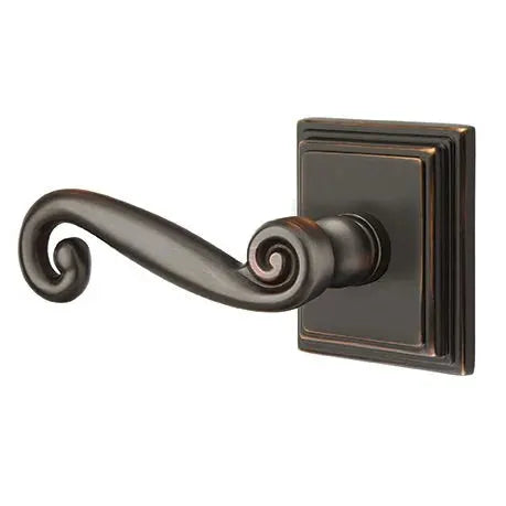 Emtek Rustic Door Lever with Wilshire Rose by Emtek
