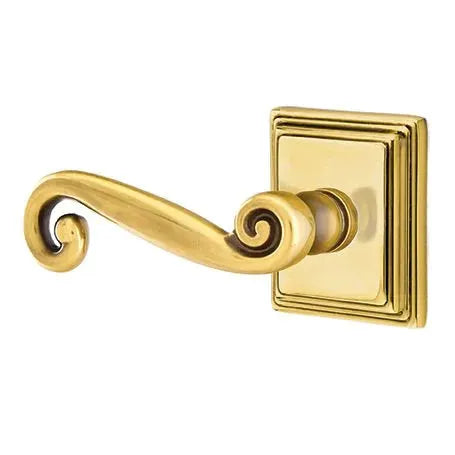 Emtek Rustic Door Lever with Wilshire Rose by Emtek