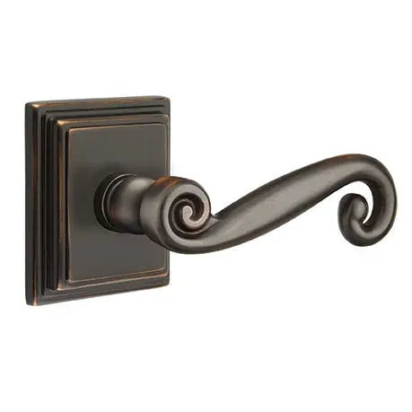 Emtek Rustic Door Lever with Wilshire Rose by Emtek