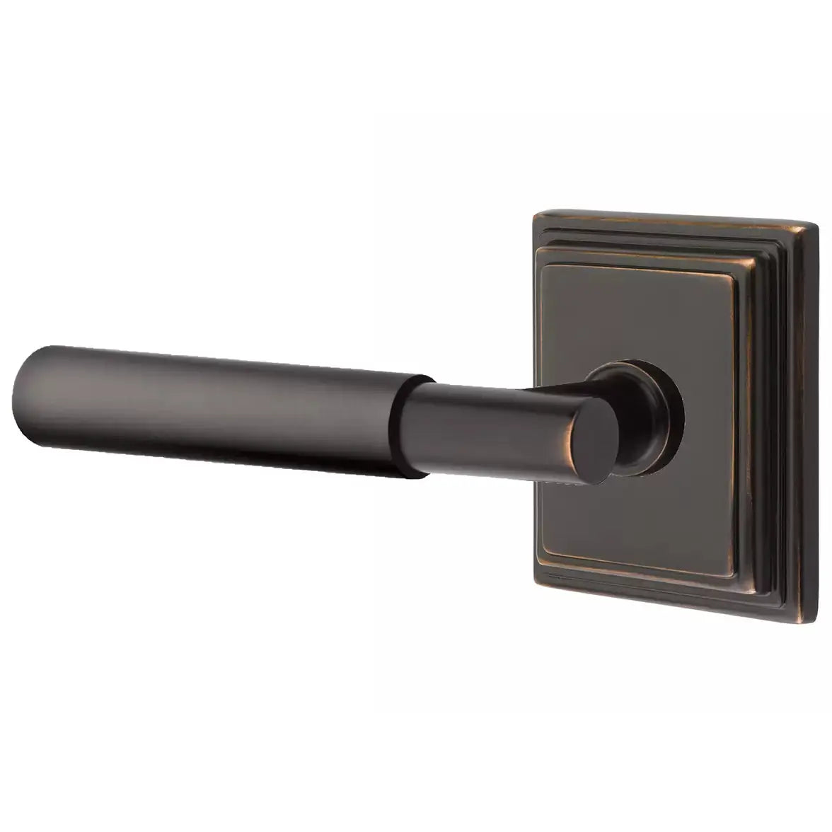 Emtek Smooth Lever with T-Bar Stem and Wilshire Rose by Emtek