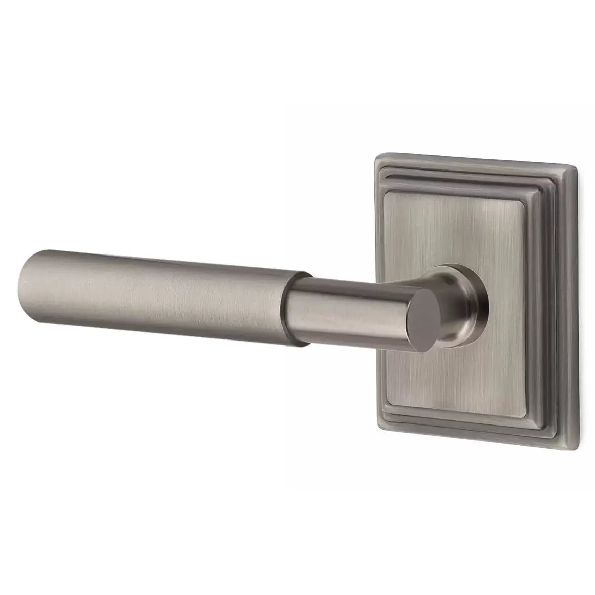 Emtek Smooth Lever with T-Bar Stem and Wilshire Rose by Emtek